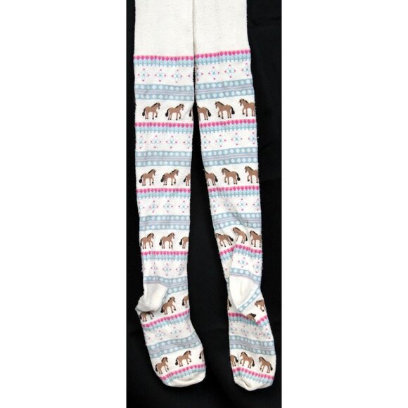 2006 Gymboree Park City Luxe Playful Pony Horse Tights sz 8-10 Girls Winter Warm - Picture 4 of 5